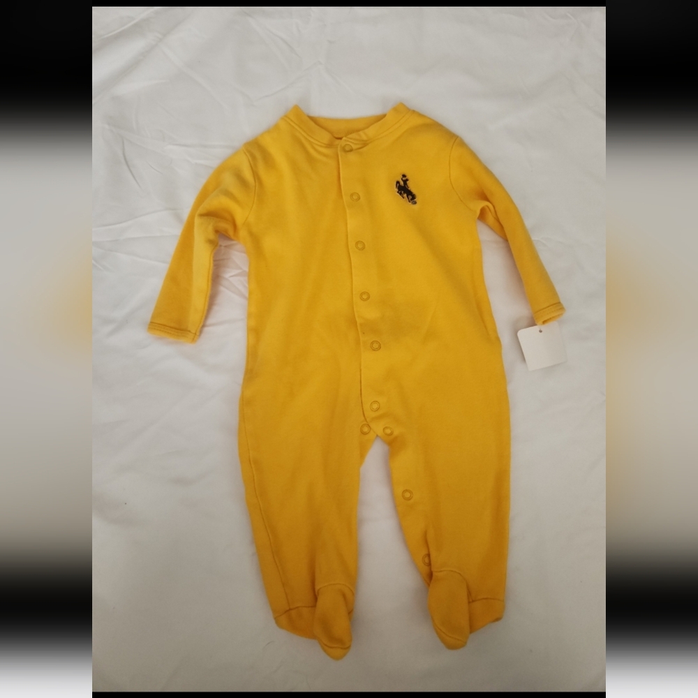Creative knitwear infant boy 3-6m yellow rodeo onesie #KK4